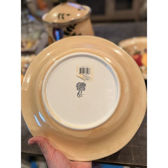 Home Trends Fruit Harvest 5 Pc Set Plates & Cookie Jar Hand Painted Stoneware - Picture 15 of 16